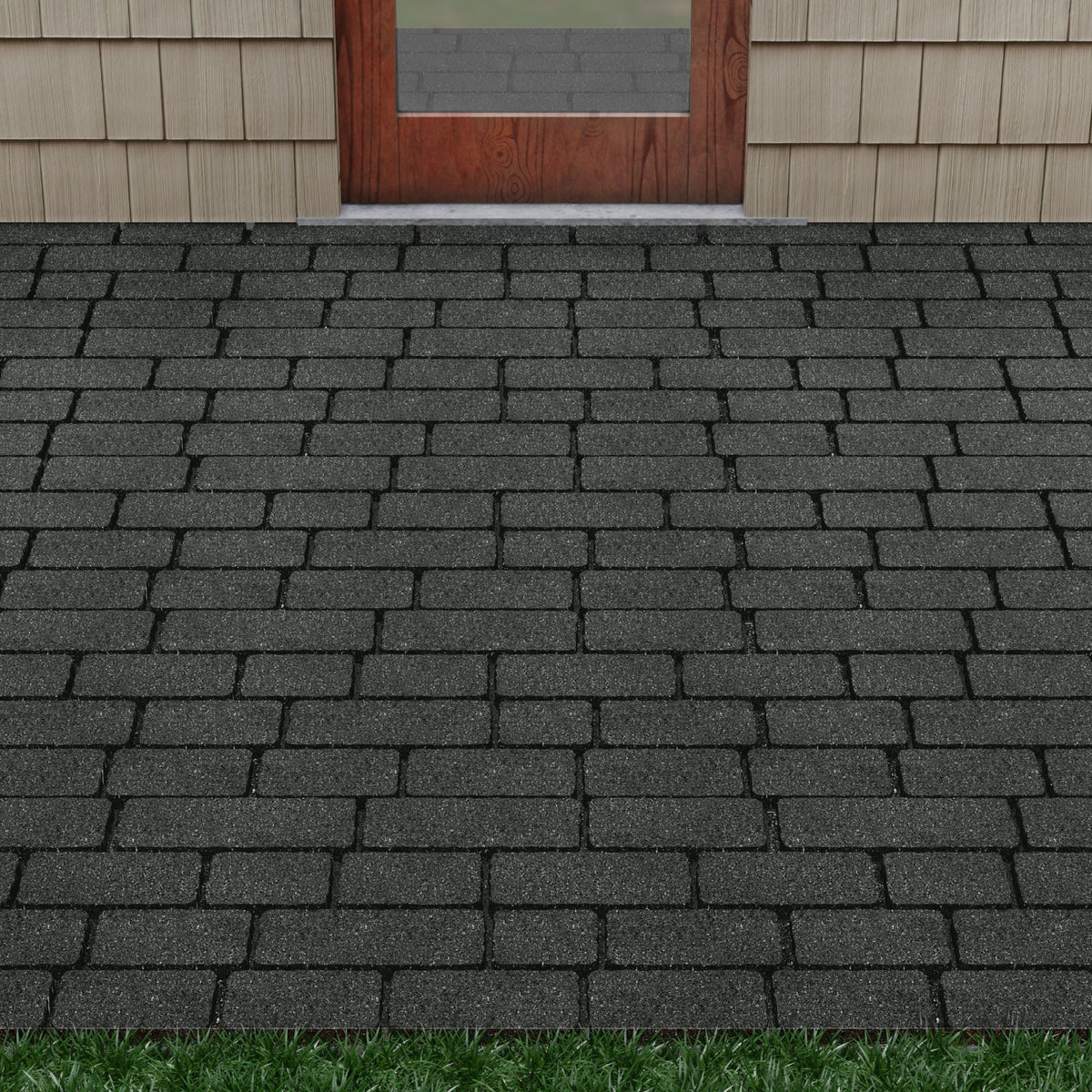 GroundSmart 24" x 12" x 5/8" Black Interlocking Dual-Sided Rubber Paver, 9 Pack