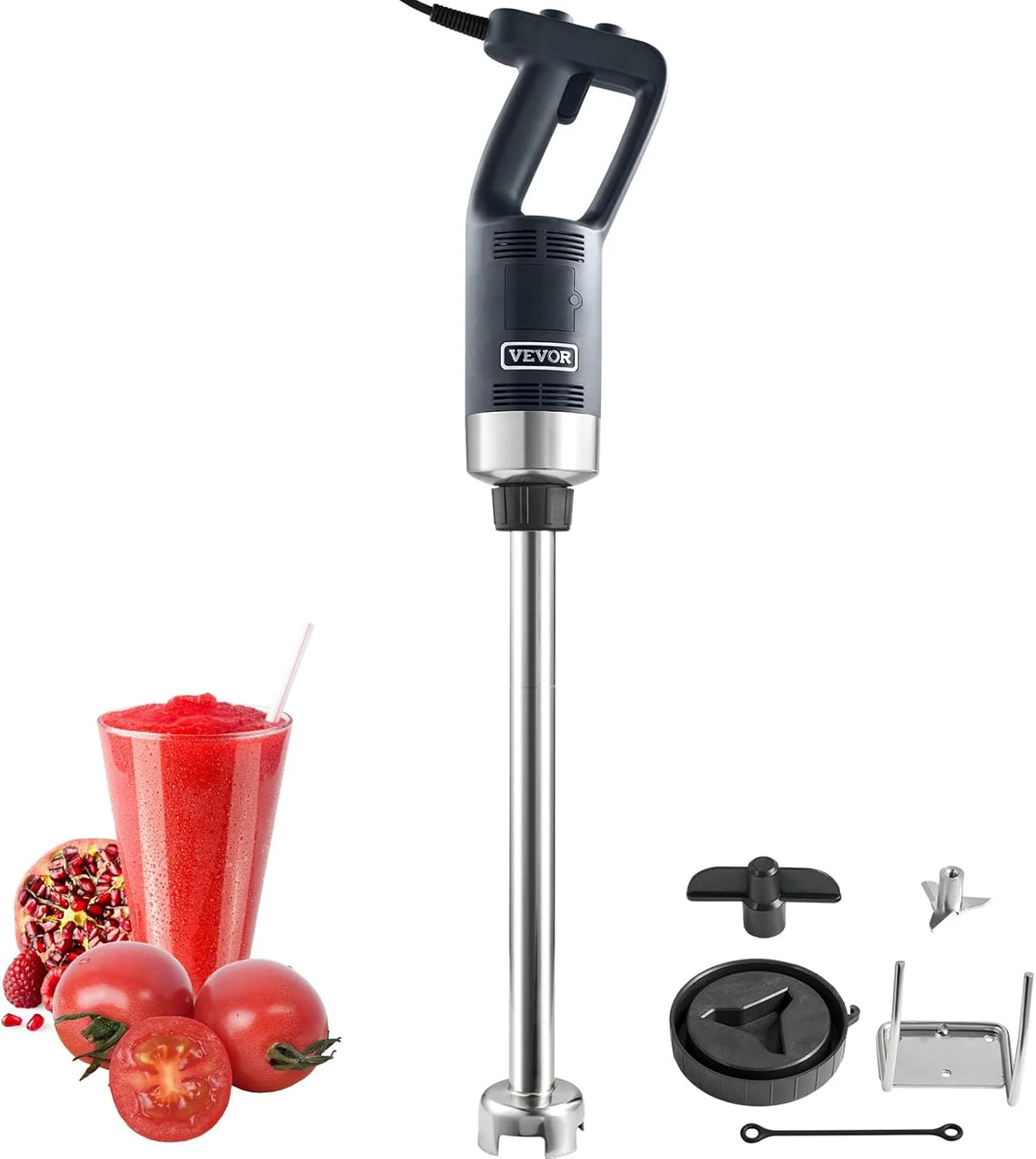 VEVOR Commercial Immersion Blender, 750W 20" Heavy Duty Hand Mixer, Variable Speed Kitchen Stick Mixer with 304 Stainless Steel Blade, Multi-Purpose Portable Mixer for Soup, Smoothie, Puree, Baby Food