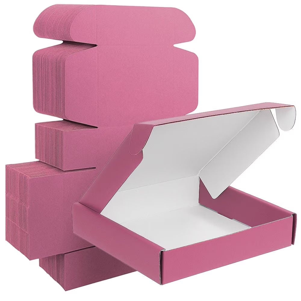 Boîtes d'expédition en carton ondulé Ucanpack, fournitures d'emballage pour déménagement, rose, grande taille, 24 x 14 x 4 po - 25 pièces