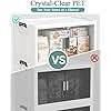 OlarHike 144QT Lockable Storage Bins with Lids – Folding Storage Cabinet with Doors and Wheels, Collapsible Plastic Box for Closets, Office, Stackable Organizer and Containers, Gifts, 3 Pack Cubes