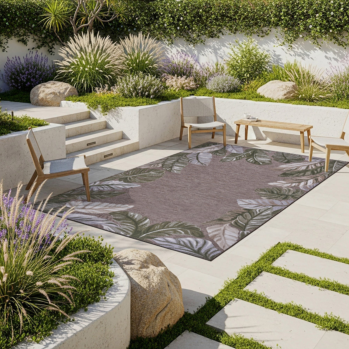 Tapis d'intérieur/extérieur Laguna, Molokai naturel, 6'6" x 9'6"