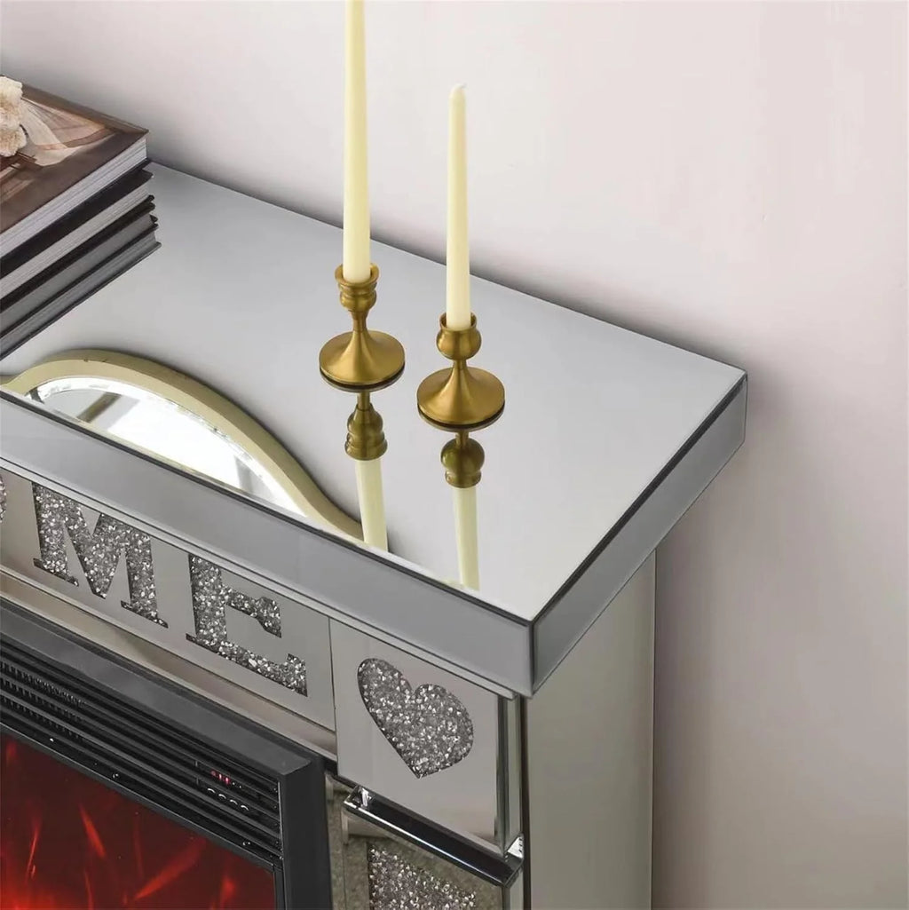 IKIFLY 47.24L x 41.33 H Mirrored Electric Fireplace