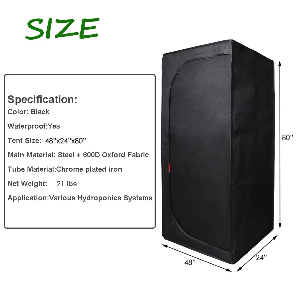 iMeshbean 24" x 24" x 55" Grow Tent Kit w/ LED Full Spectrum Grow Light & Air Ventilation Inline Fan Set