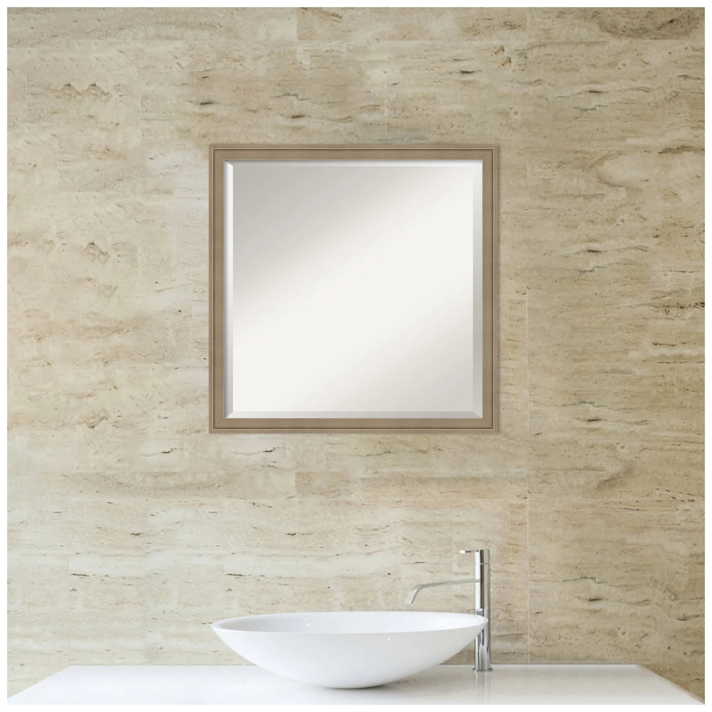 Amanti Art Florence Silver Beveled Wall Mirror 31.75 x 41.75 in.