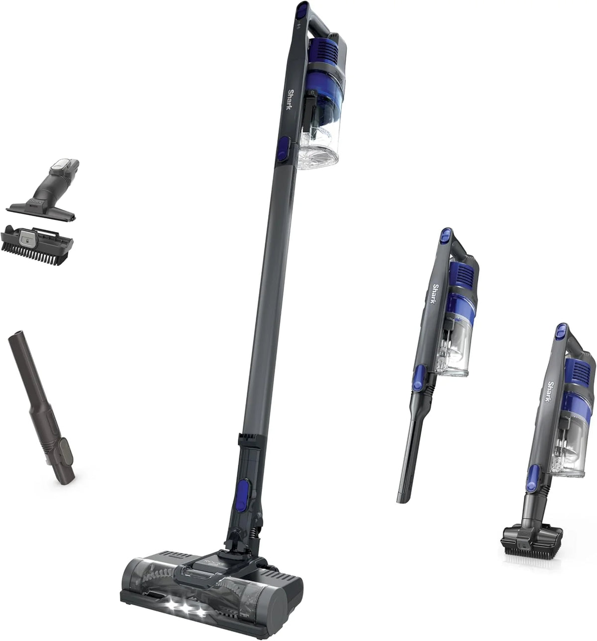 Shark PowerPro Reveal Plus Cordless Vacuum, FloorDetect & Dirt-Reveal Technology, HEPA Filter, Carpet & Hard Floor, Rechargeable, Charcoal, IZ376H