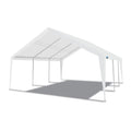 Abri extensible King Canopy 12 pi x 20 pi / 20 pi x 20 pi, structure en acier, 8 pieds, blanc