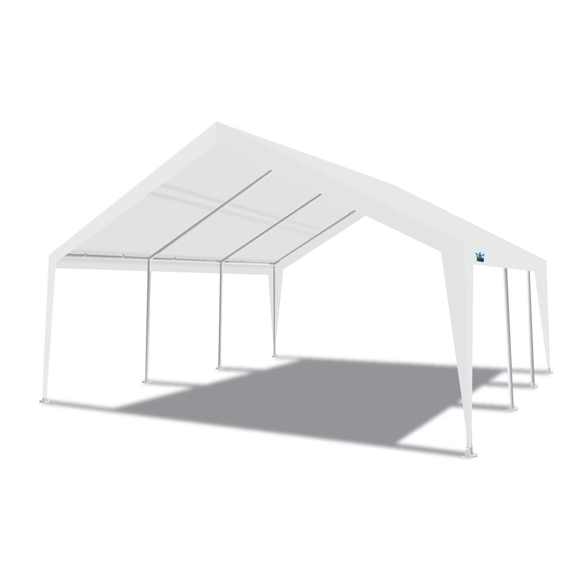 Abri extensible King Canopy 12 pi x 20 pi / 20 pi x 20 pi, structure en acier, 8 pieds, blanc