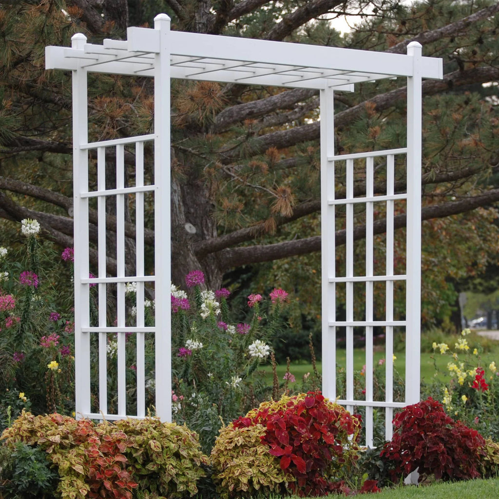 DuraTrel Bakersfield 72"x 85" White Vinyl Arbor