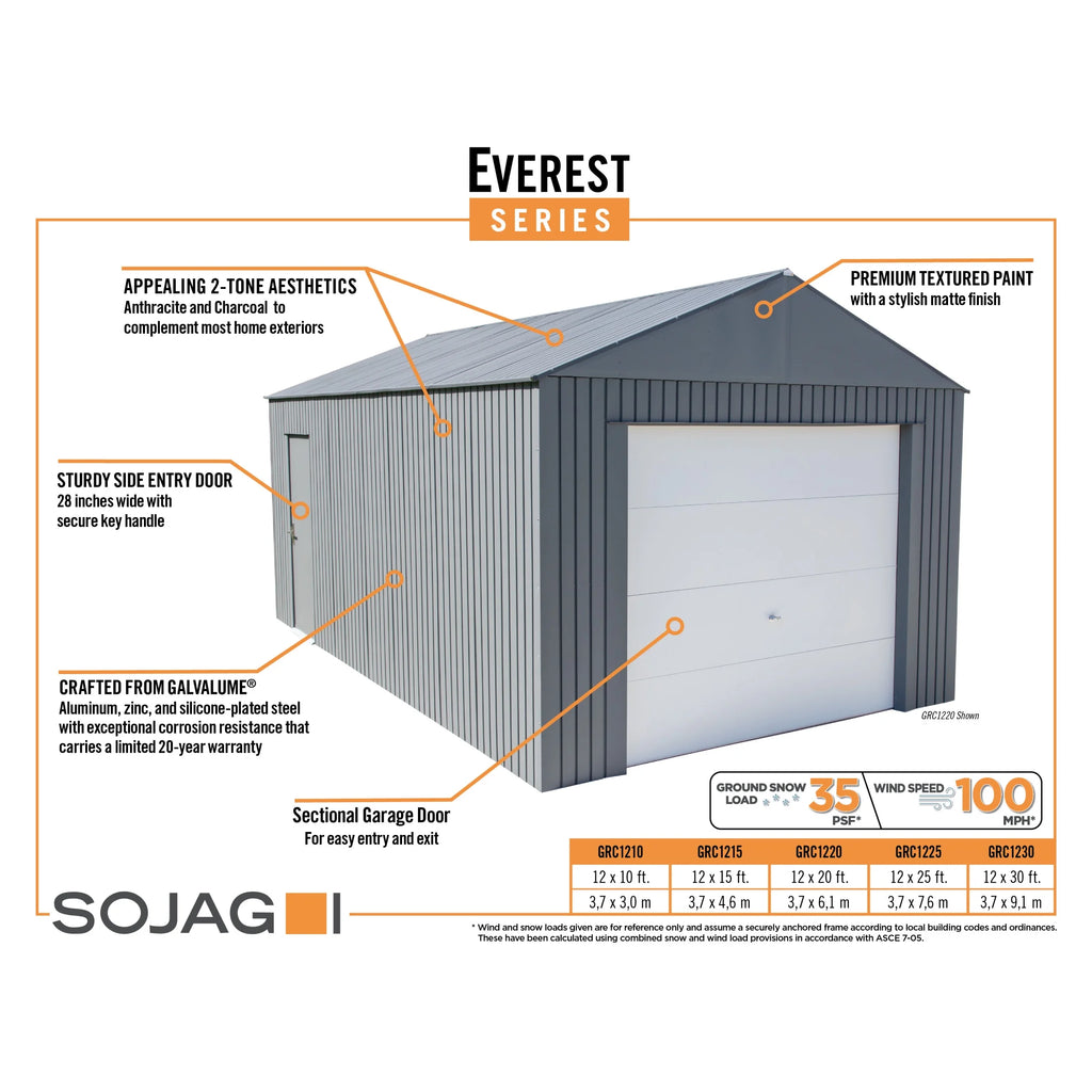 Garage Sojag Everest 12 pi x 25 pi