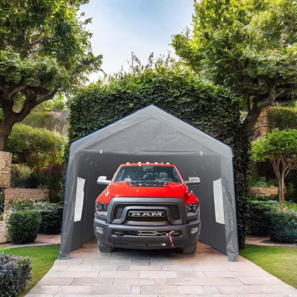 Garages portables et abris Sesslife 12' x 20' x 9,83' - Carports gris