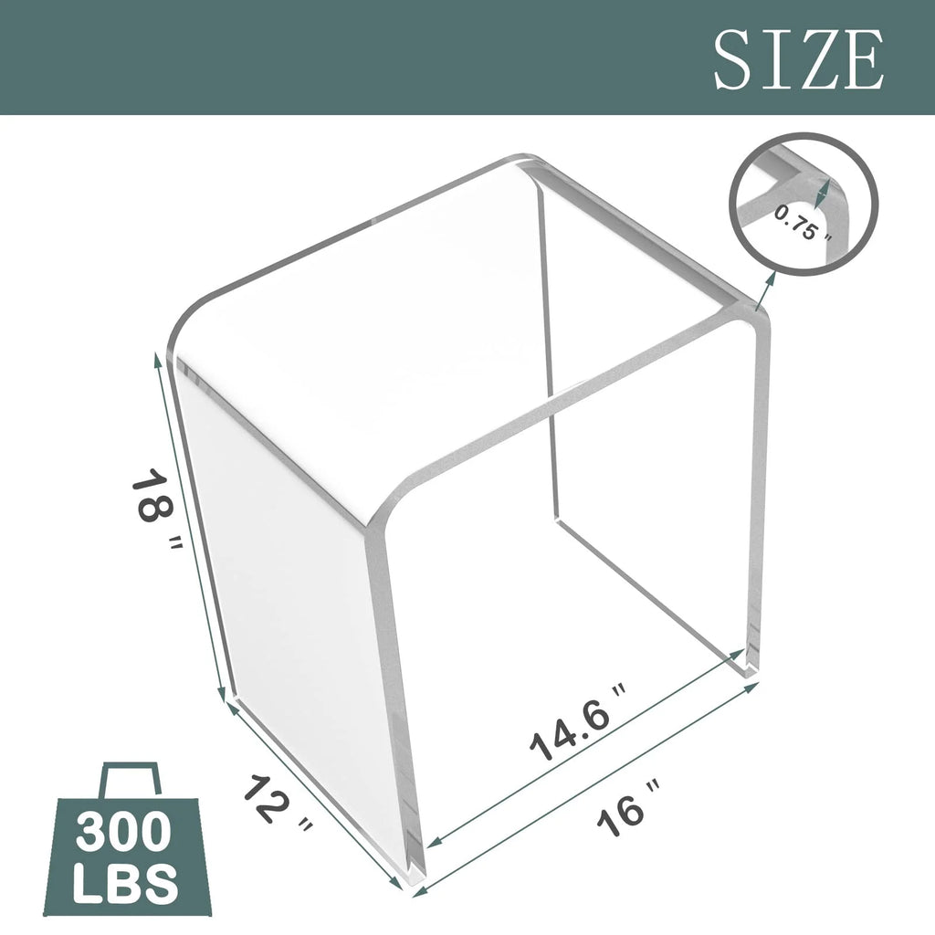 Ageszoe Coffee Table with Storage Shelf,Acrylic Modern Clear End Table,Kid's Table for Livingroom, 32"L x 16"W x 16"H"