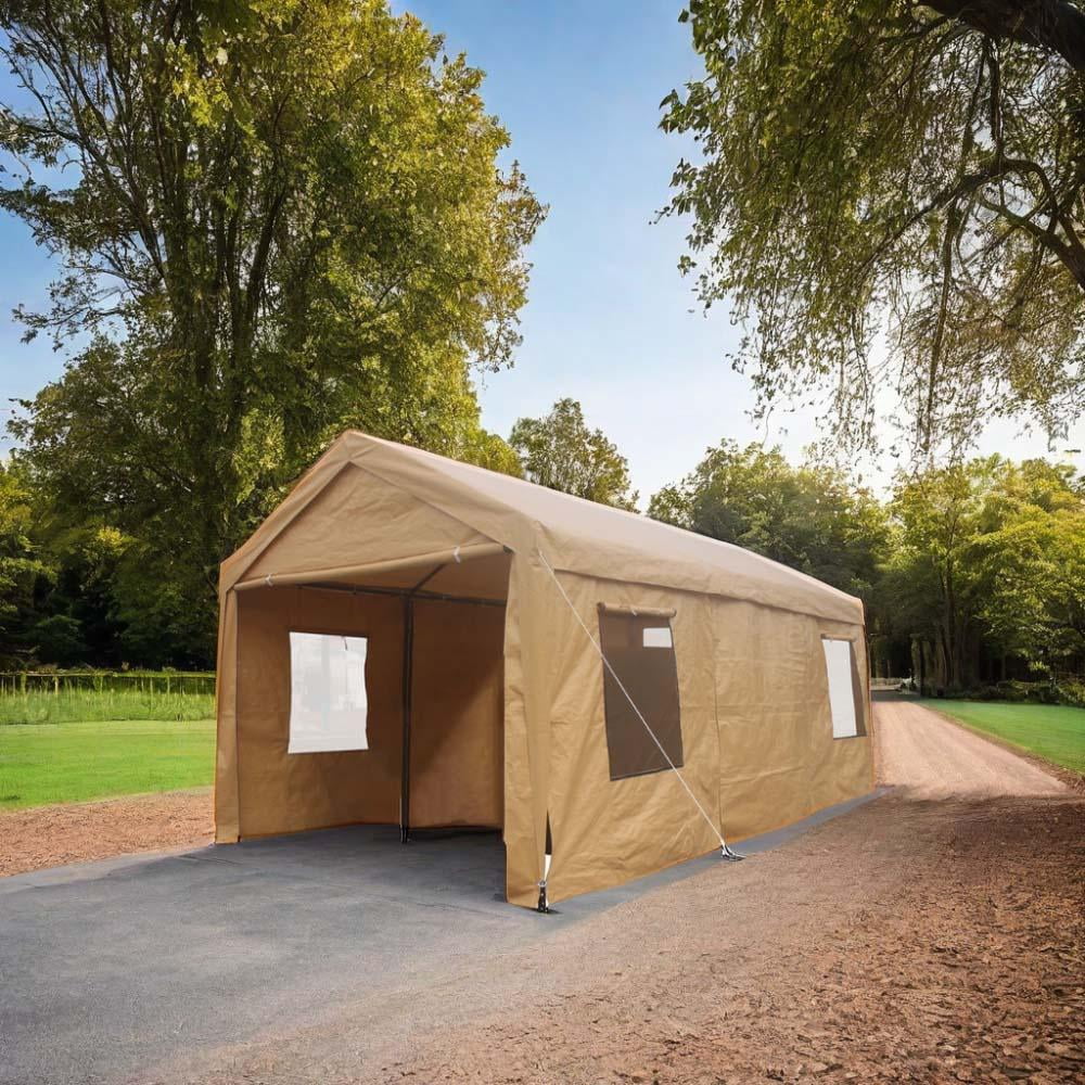 Garages portables et abris Sesslife 12' x 20' x 9,83' - Carports gris