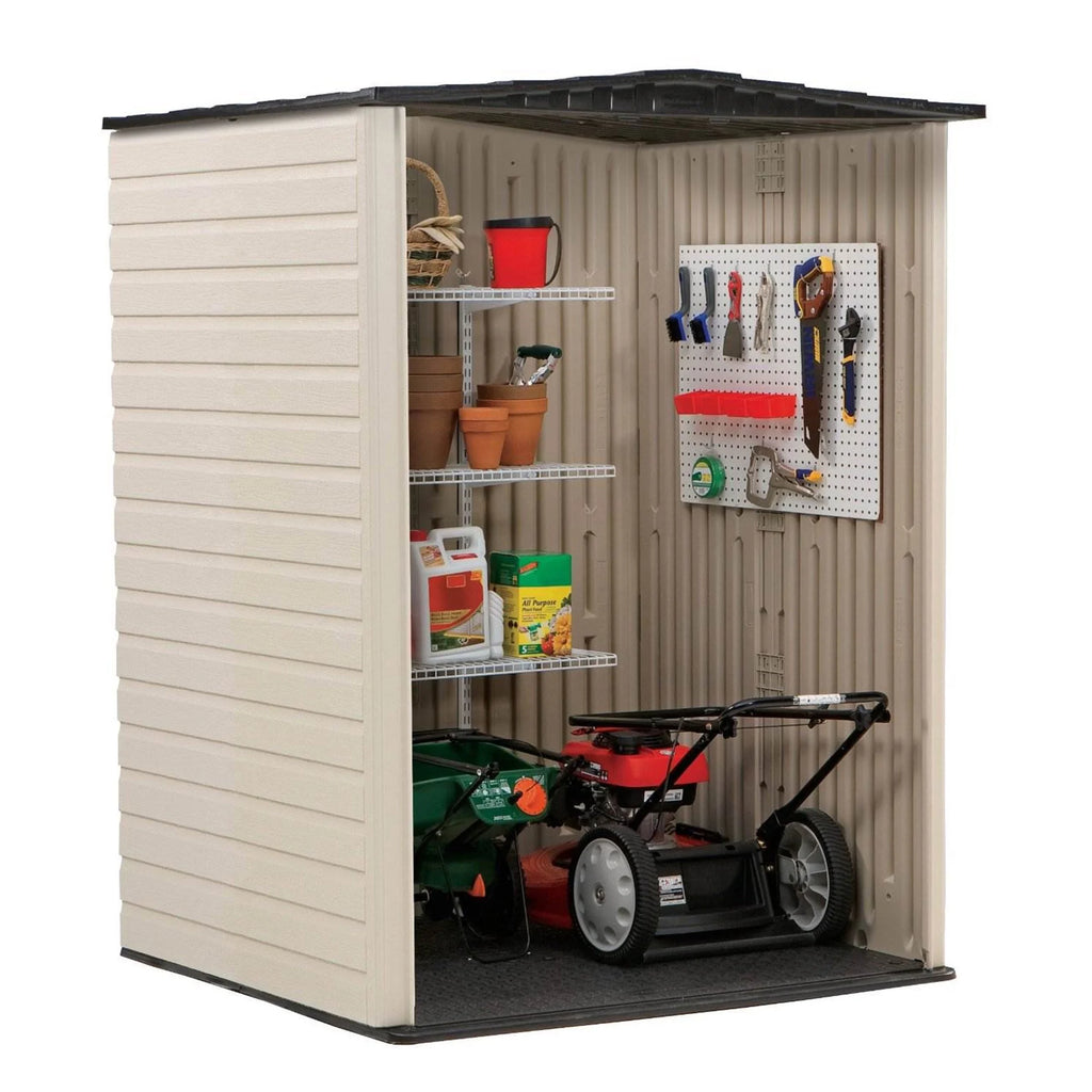 Abri de jardin vertical moyen Rubbermaid, résine, beige, 72 po H x 53,2 po L x 57 po L