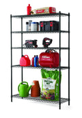 Hyper Tough Wire 5-Tier Storage Shelf Unit 72"H x 48"W x 16"D, 3000lb Total Capacity, Black