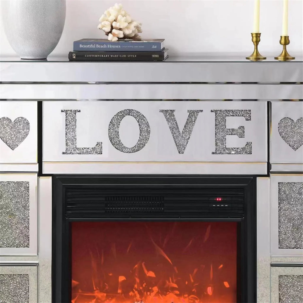 IKIFLY 47.24L x 41.33 H Mirrored Electric Fireplace
