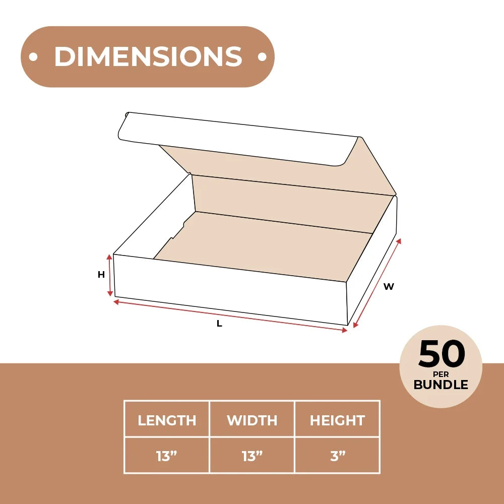 SSBM 13" x 13" x 3" ECT-32B White Literature Shipping Mailers 50/Case
