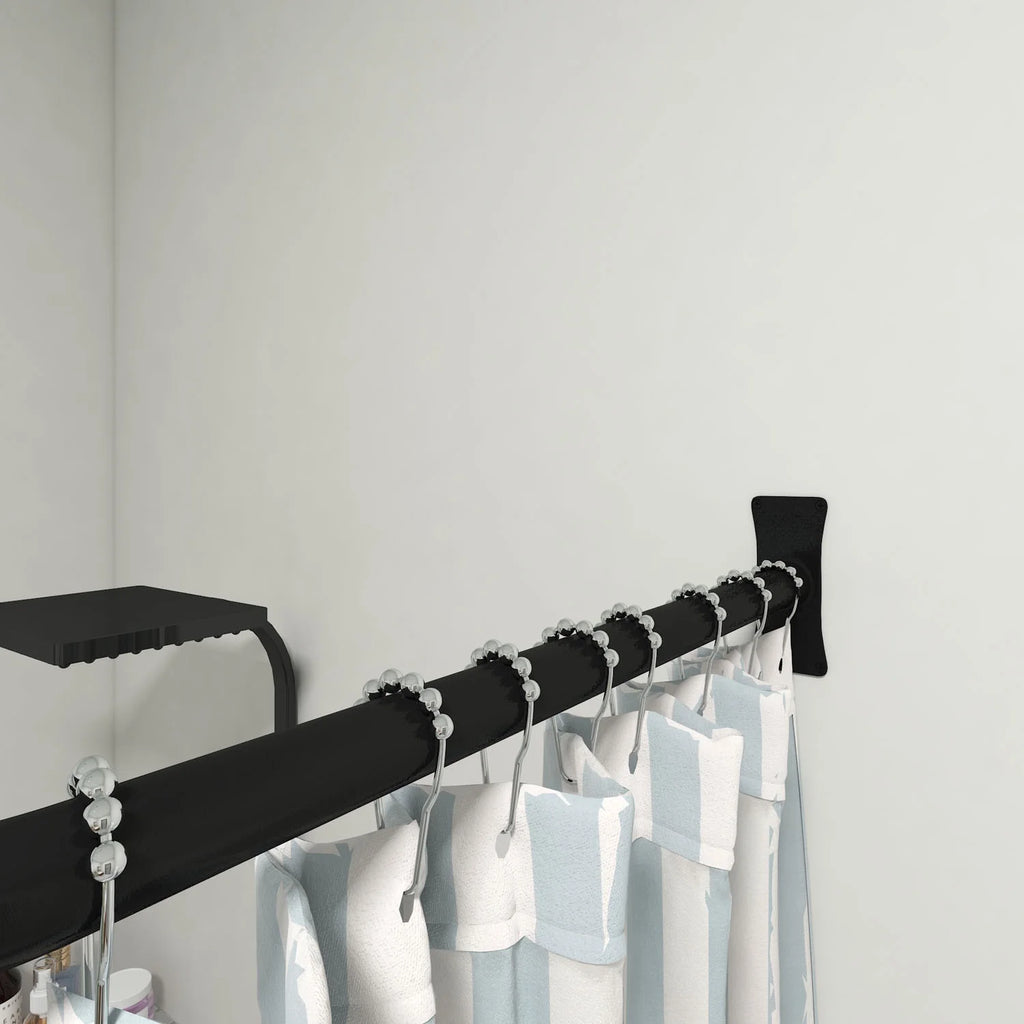 Naiture Stainless Steel 18-1/2" X 26" X 18-1/2" Neo-Angle Shower Curtain Rod with Ceiling Support, Brushed Nickel Finish