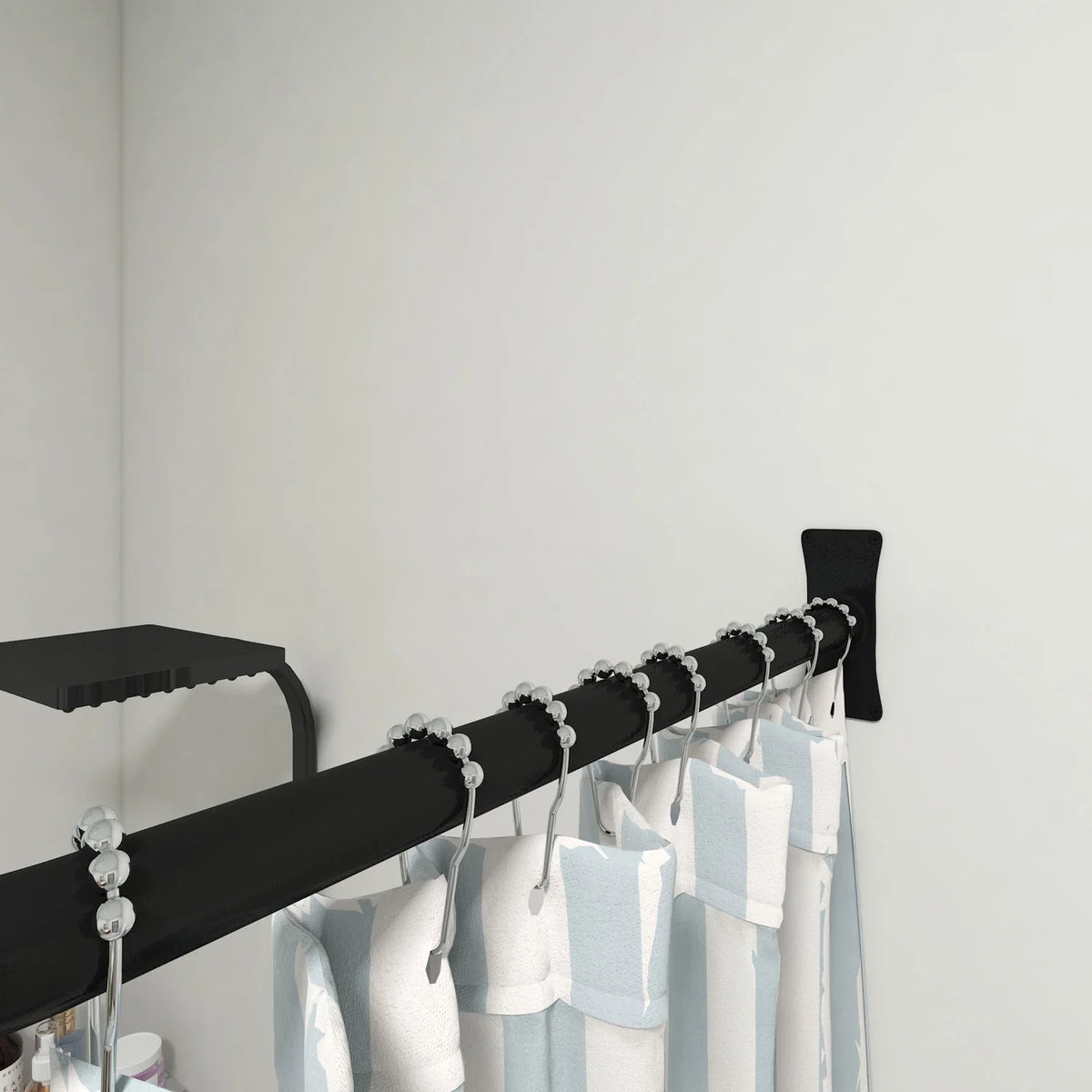 Naiture Stainless Steel 18-1/2" X 26" X 18-1/2" Neo-Angle Shower Curtain Rod with Ceiling Support, Brushed Nickel Finish