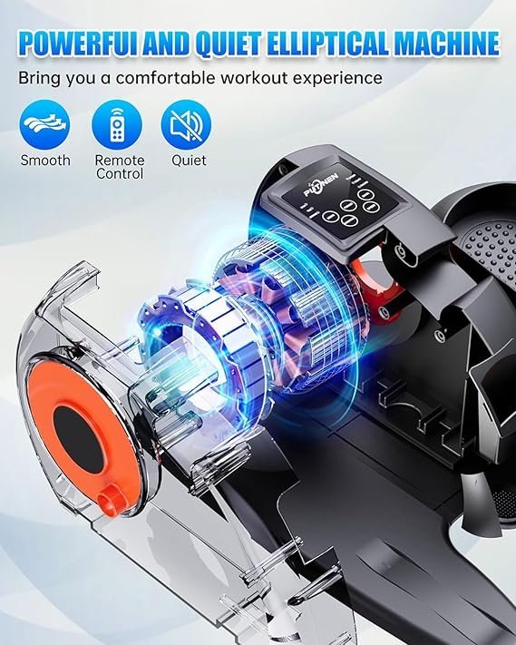 Putnen Under Desk Elliptical Machine, Electric Elliptical Leg Exerciser for Seniors with 12 Adjustable, Portable Quiet Elliptical Exercise Machine, Seated Pedal Exerciser with Remote Control