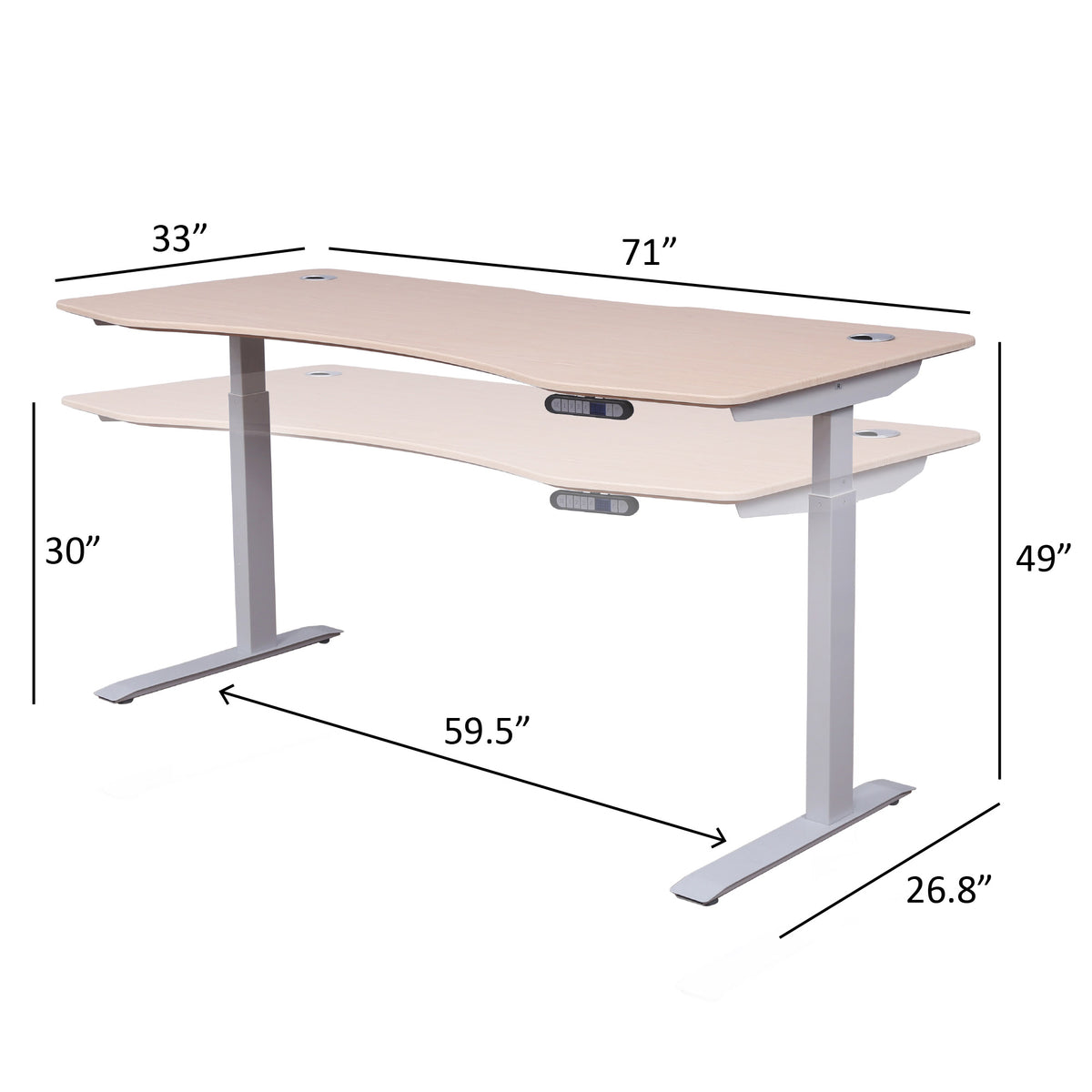 ApexDesk Elite Series 71" x 33" Height Adjustable Desk