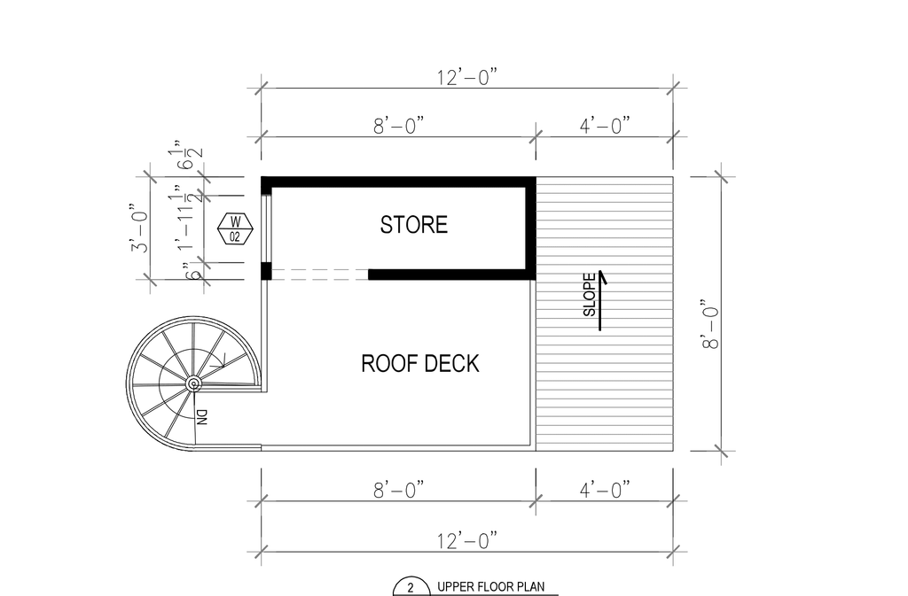 Well Done 1 Home Kits Small Spaces - Ocean View with Spiral Stairs - Assembled Size 12'W x 8'D x 16'H