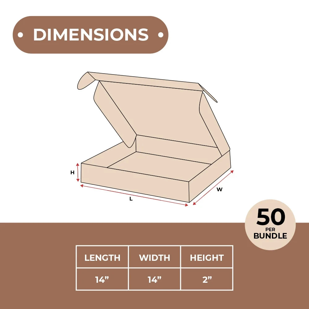 SSBM 14" x 14" x 2" ECT-32B Deluxe Kraft Literature Shipping Mailers 50/Case