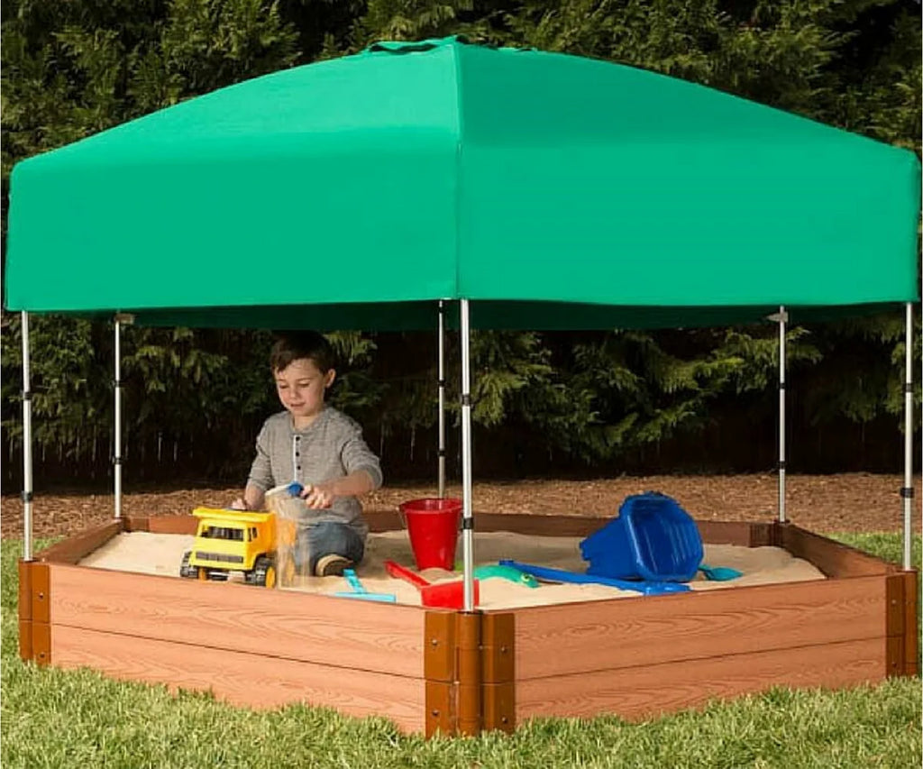 Frame It All 84in. X 96in. X 37in. Telescoping Hexagon Sandbox Canopy & Cover