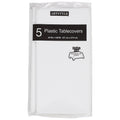 Artstyle Plastic Tablecovers, 54 in x 108 in, White, 5-count