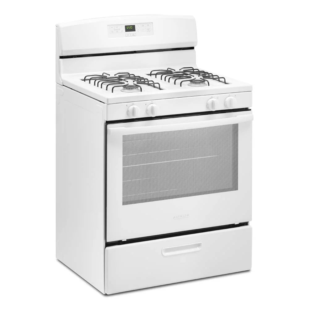 Brand New Amana(R) AGR6303MMW Gas Range with Bake Assist Temps, Dimensions 46" H x 30" W x 28" D, Weight 136lbs