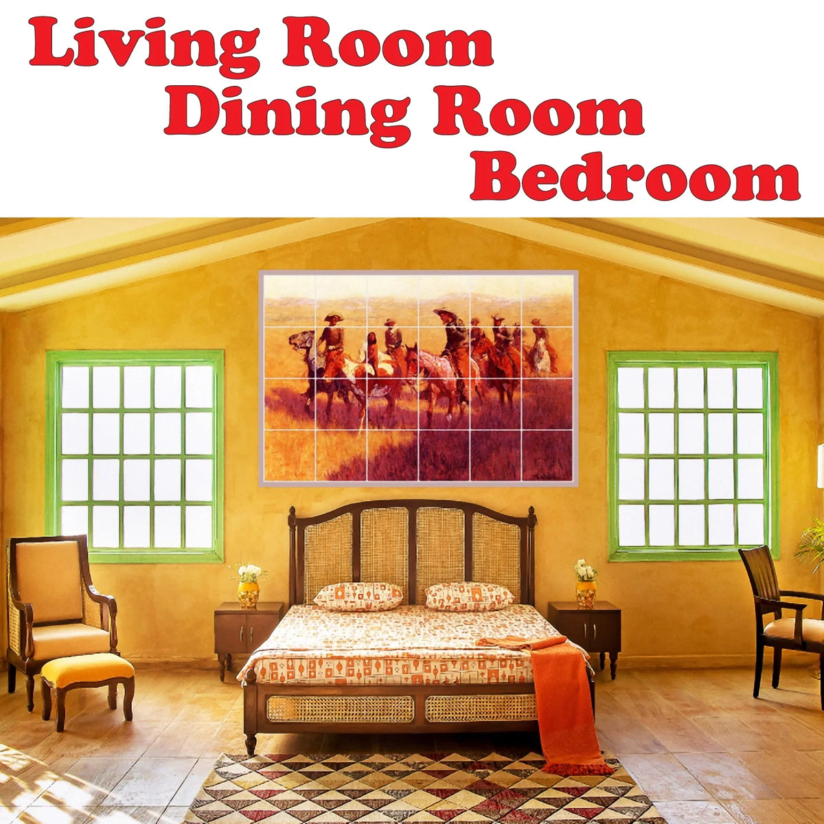 Ceramic Tile Mural-Edwin Weeks Waterfront Painting 156. 25.5" w x 17" h using (24) 4.25 x 4.25 ceramic tiles