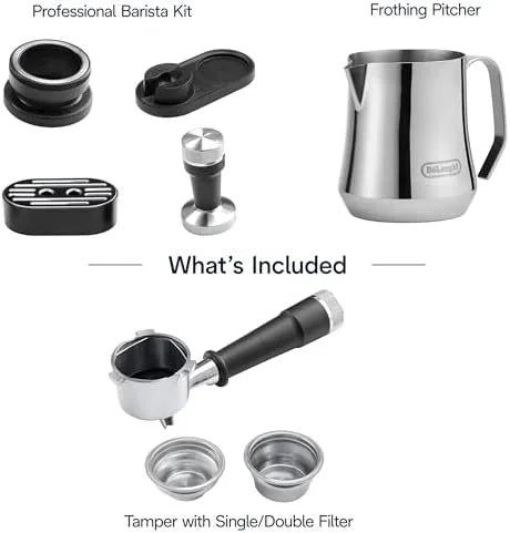 De'Longhi La Specialista Arte Evo Espresso Machine – Compact Cold Brew Coffee Maker with Grinder, Milk Steam Wand/Frother & Tamping Tools – Home Barista Kit for Lattes, Cappuccinos, Iced Coffees