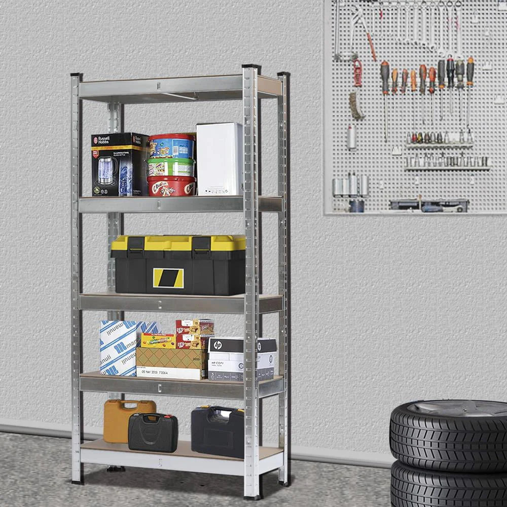 Zimtown 5 Tier Heavy Duty Steel Shelving Unit, 11.8"W x 29.5"D x 59"H Garage Storage Rack Silver
