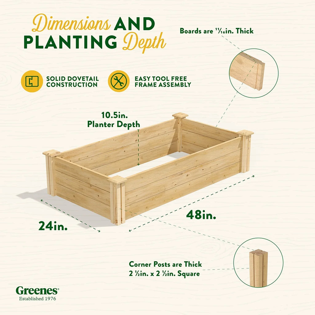 Greenes Fence 2' x 4' x 10.5" Original Cedar Raised Garden Bed